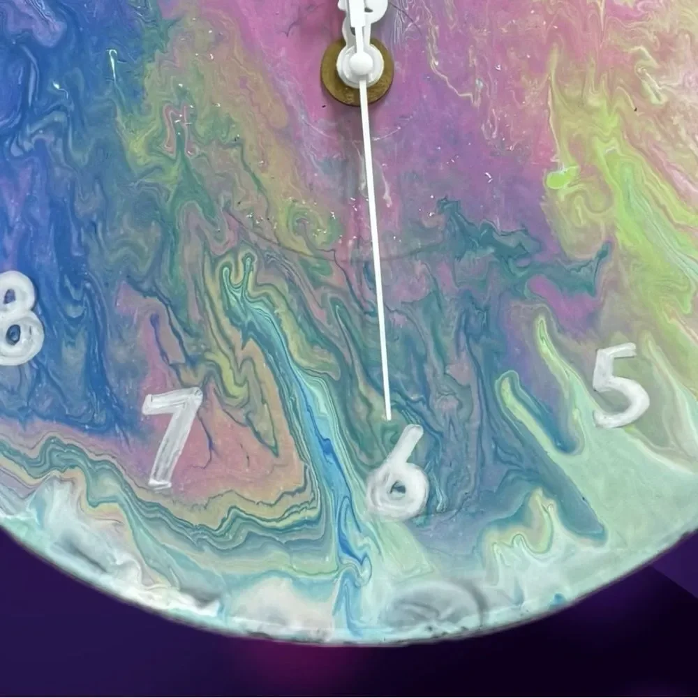 Blue and Pink Artistic Wall‎ Clock